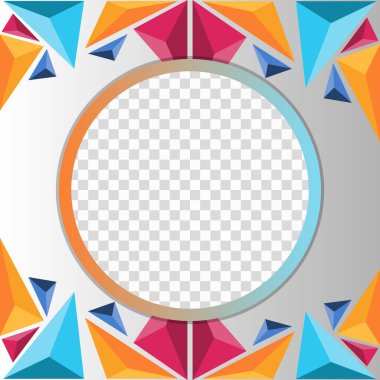 Twibbon renkli geometrik tasarım şablonu çizimi