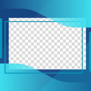 Mavi gradyan örgülü Twibbon modern pankart tasarımı