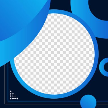 Şeffaf arkaplan ile Twibbon mavi daire tasarımı