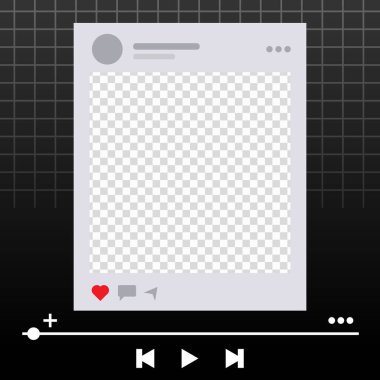 Fotoğraf çerçeveli Twibbon müzik çalar illüstrasyonuName
