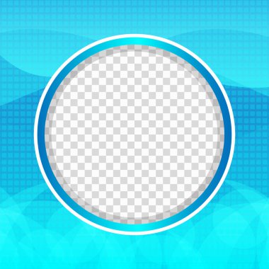 Şeffaf daire ile Twibbon mavi arkaplan