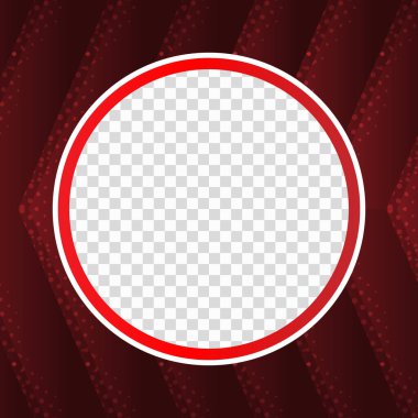 Kırmızı daire şeffaf arkaplan ve metin için yeri olan Twibbon yuvarlak çerçeve