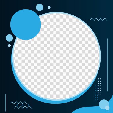 Twibbon mavi daire arkaplan vektörü çizimi