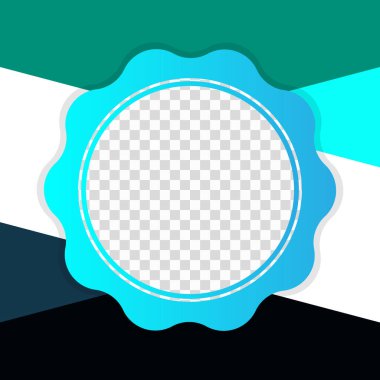 Mavi daireli Twibbon şeffaf arkaplan