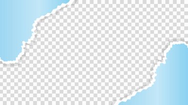 Yırtık kağıt sayfa mavi arkaplan şablonu