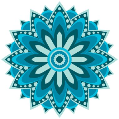 Karmaşık desenli Mavi Soyut Mandala Tasarımı