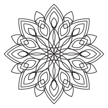 Sanat ve Rahatlama İçin Detaylı Simetrik Şekillerle Karmaşık Mandala Tasarımı