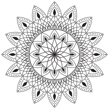 Meditasyon ve Renklendirme Faaliyetleri için Karmaşık Mandala Tasarımı