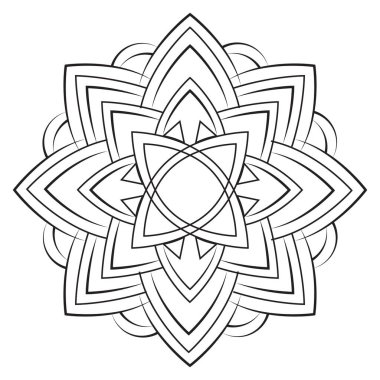 Renk ve Meditasyon İçin Ayrıntılı Siyah ve Beyaz Mandala Tasarımı