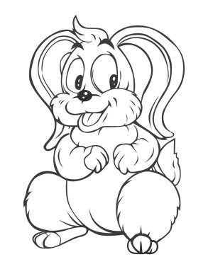 Siyah ve beyaz tavşan çizgi film