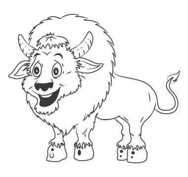 Bizon illüstrasyon karikatür