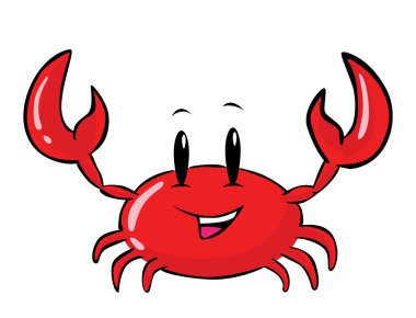 Komik karikatür kırmızı Yengeç