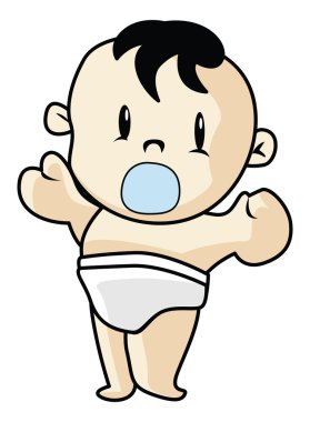 Basit komik mutlu bebek