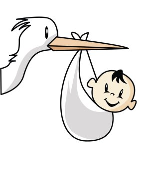 Baby And Bird clipart