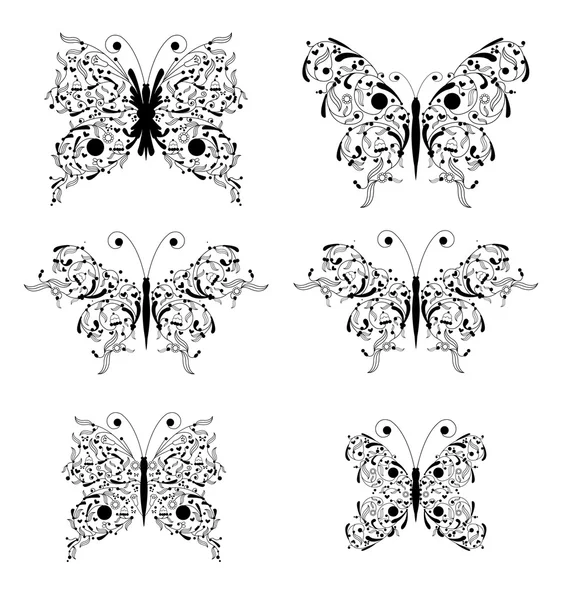 Conjunto mariposa — Archivo Imágenes Vectoriales
