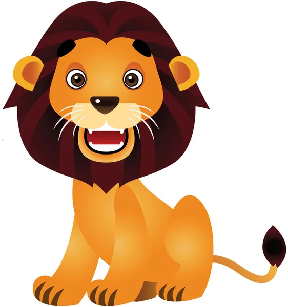 Illustration de bande dessinée vectorielle de lion mignon — Image vectorielle