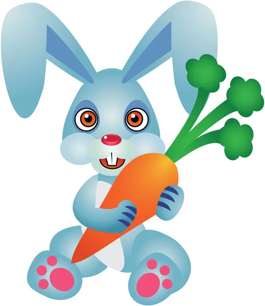 Lindo conejo Vector ilustración con zanahoria — Archivo Imágenes Vectoriales