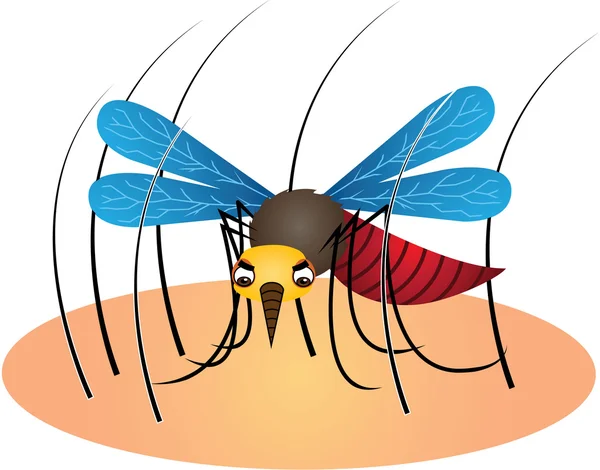 Mosquito Cartoon vectorillustratie — Stockvector