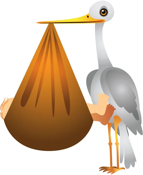 Anniversaire de Baby Stork — Image vectorielle