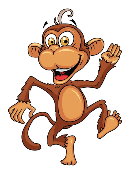 Monkey Cartoon Illustration — Stock vektor