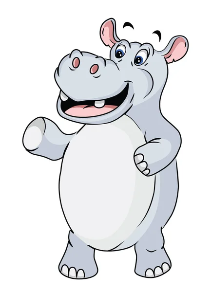 Hippo Cartoon afbeelding — Stockvector