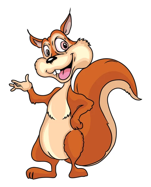 Squirel Cartoon Illustration — Stock Vector