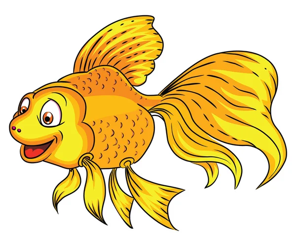 Gold Fish Cartoon Illustration — Stock vektor