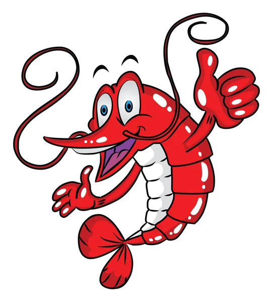 Shrimp Cartoon — Stock Vector