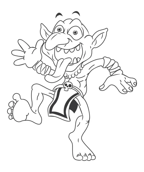 Zwart-wit Goblin — Stockvector