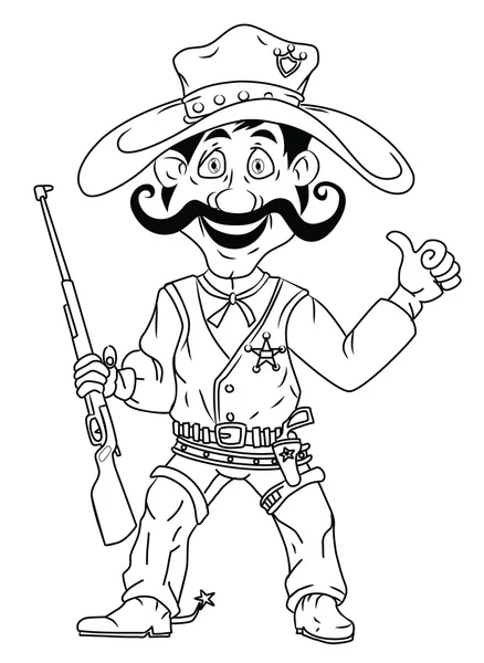 Black and white Cowboy — Stock Vector