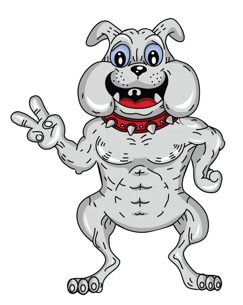 Bull hond Cartoon — Stockvector