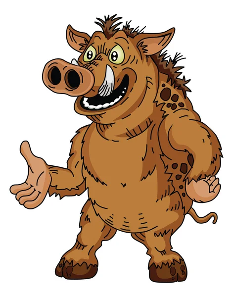 Zeichentrickfilm über Wildschweine — Stockvektor