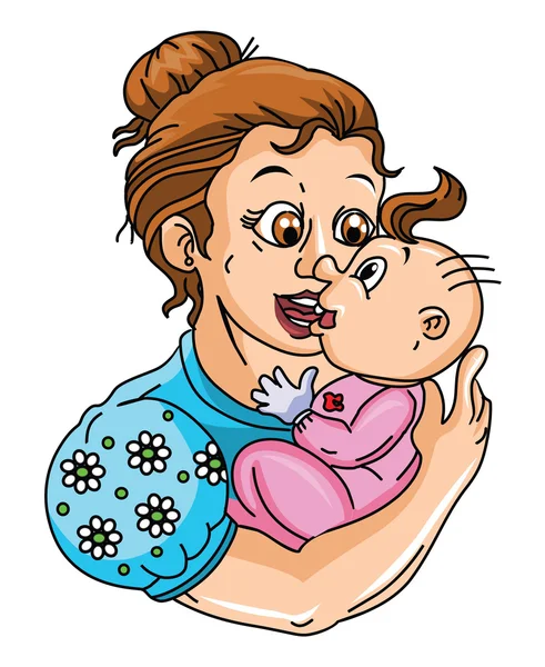 Mom Love baby — Stock Vector