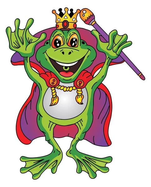 Prince Frog Cartoon — Stock Vector