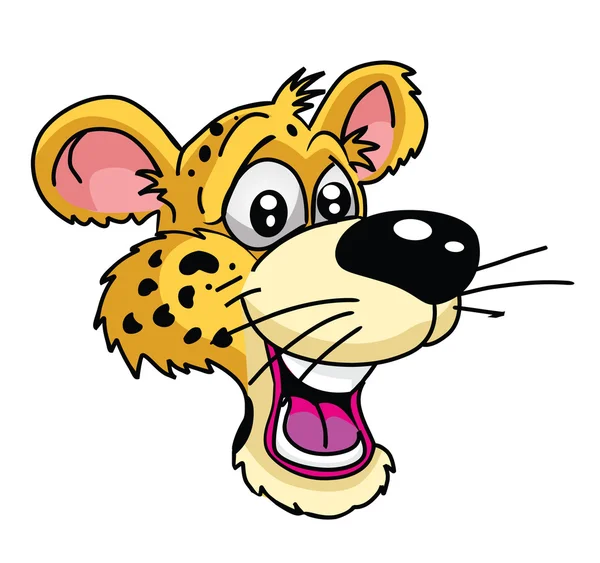 Cheetah cabeza de dibujos animados — Archivo Imágenes Vectoriales