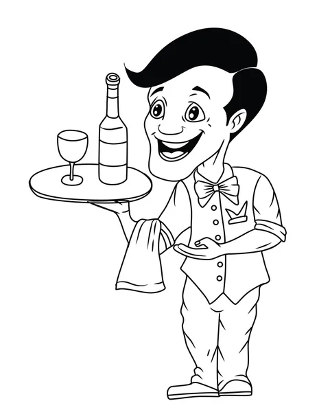 Waiter Vector Illustration — Stock Vector