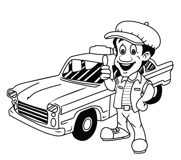 Taxi vector ilustración — Archivo Imágenes Vectoriales