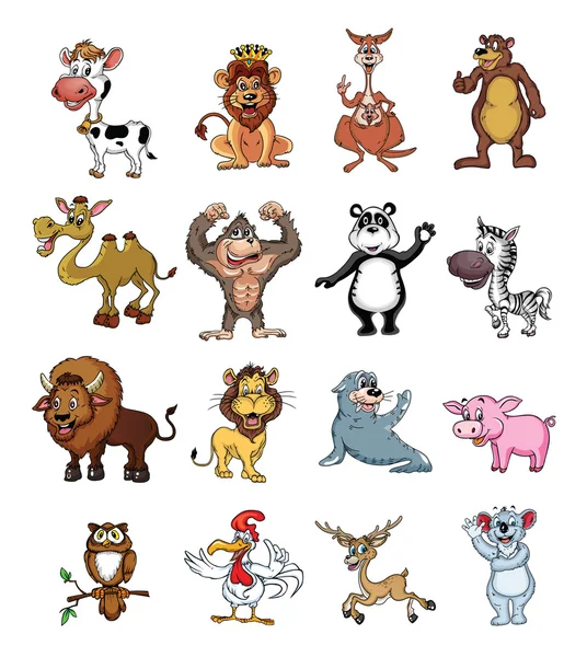 Colección de animales salvajes Big set — Vector de stock