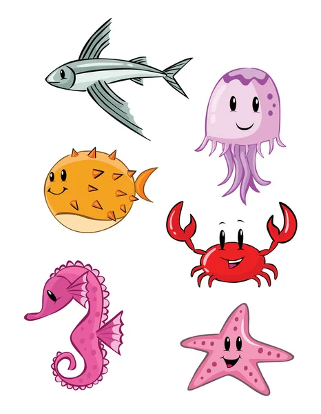 Bebé Mar Animal colección — Vector de stock