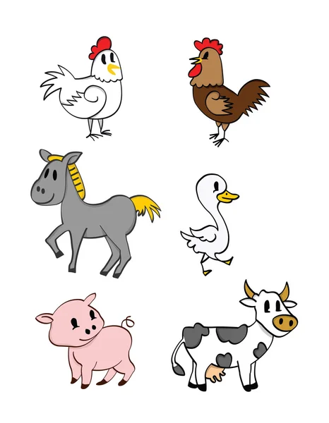 Colección de animales de granja — Vector de stock
