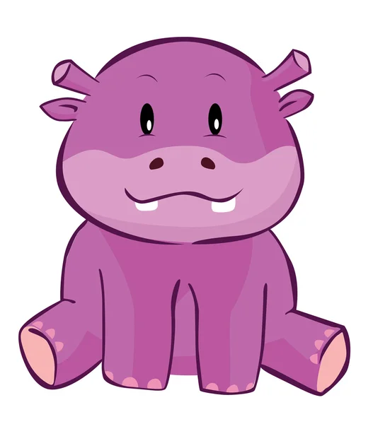 Hippo Cartoon — Stock Vector