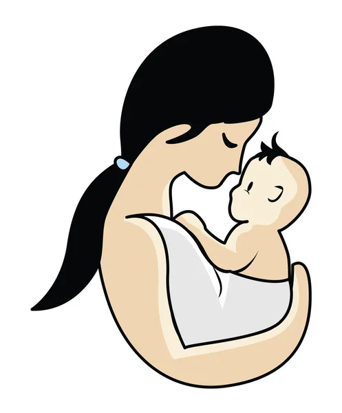 Anne ve bebek — Stok Vektör