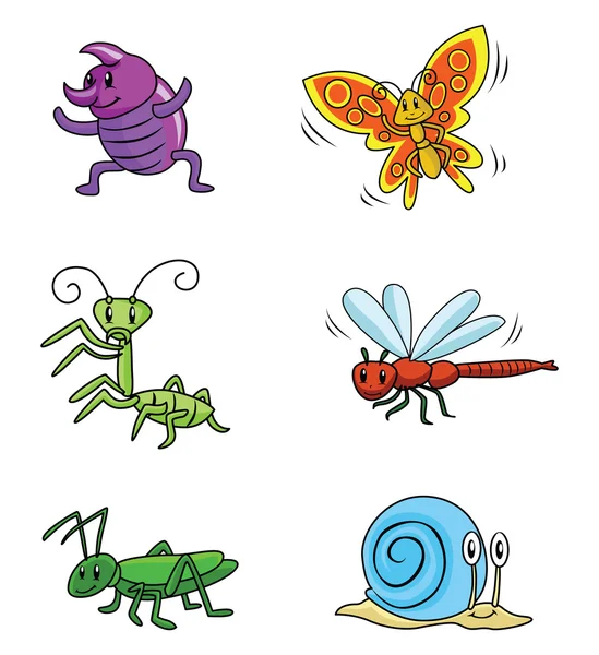 Ensemble d'insectes pour animaux — Image vectorielle