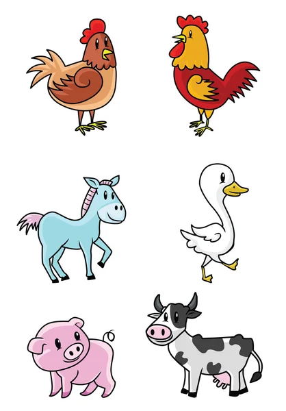 Grupo de animales de granja — Vector de stock