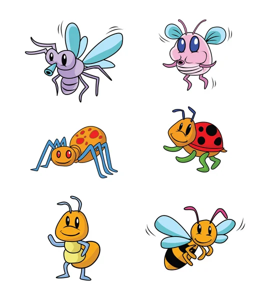 Juego de animales de insectos — Vector de stock