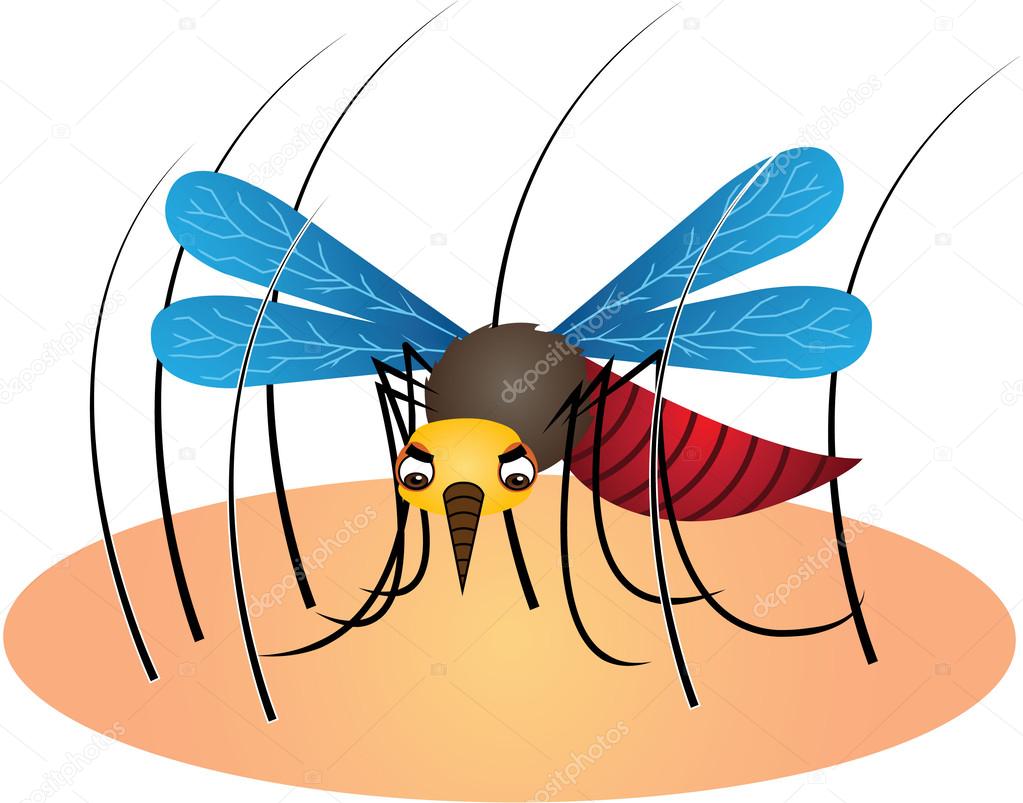 Mosquito Cartoon Vector Illustration