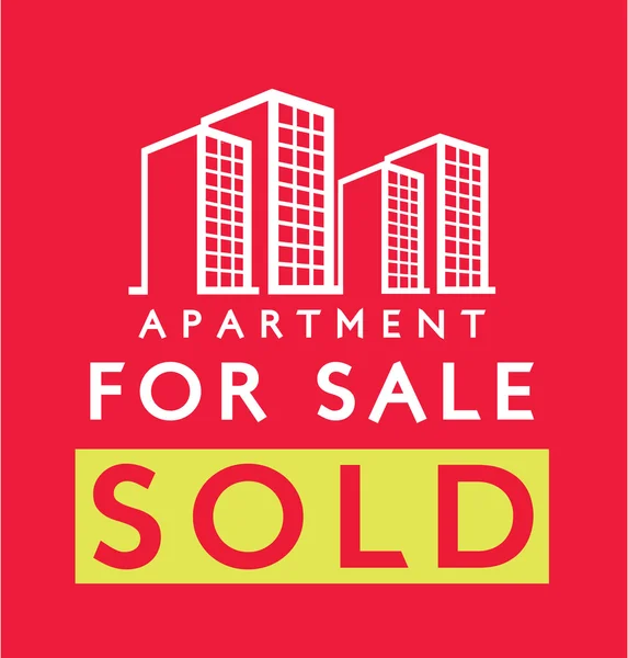 Label design for : Sold Apartment — Stock Vector