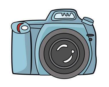 Mavi kamera dijital SLR fotoğraf makinesi