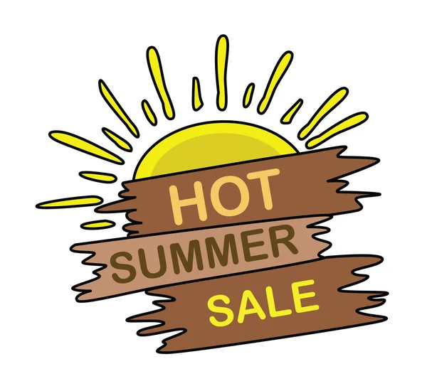 Summer Sale Wood Banner — Stock Vector