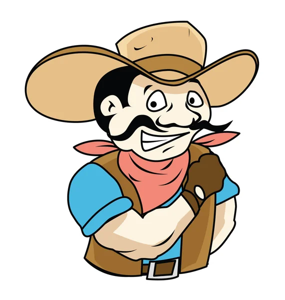 Cowboy mascotte — Stockvector